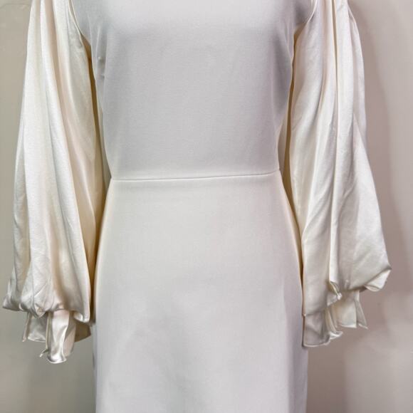 Roksanda White Statement Balloon Sleeve Dress Size 2 NWT Elegant Minimalist - Picture 3 of 15